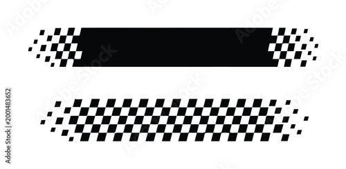 Checkered Banners Vector Illustration