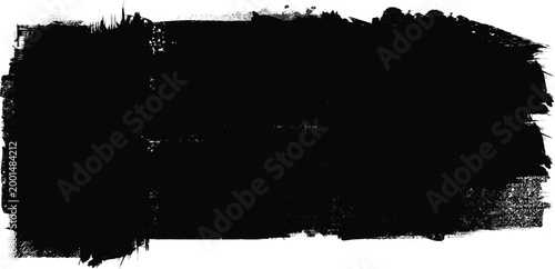 Grunge Paint stripe . Vector brush Stroke . Distressed banner . Black isolated paintbrush collection . Modern Textured shape . Dry border in Black
