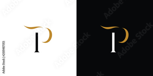 Luxury and modern letter P initials logo design