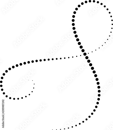 Line dotted halftone waves. Creative shape abstract