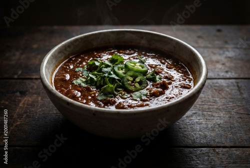 Moody Close-up of Spicy Chili in Dark Rustic Setting