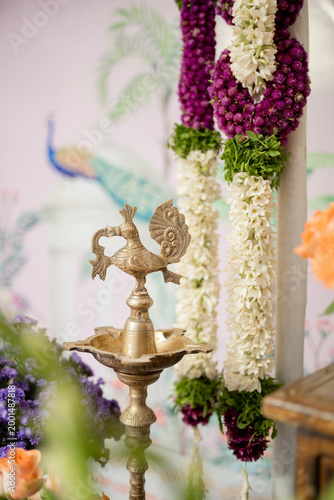 wedding decor with diya in the decor 