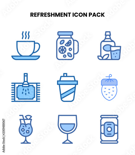 Refreshment Two Colour Graphics Icons Pack