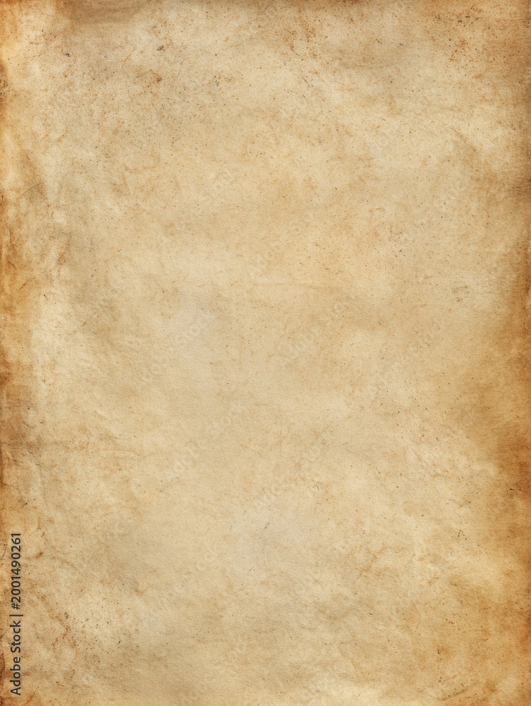 Fototapeta premium Light aged parchment paper with subtle stains and smooth texture, vintage background for clean design layouts, antique style document template