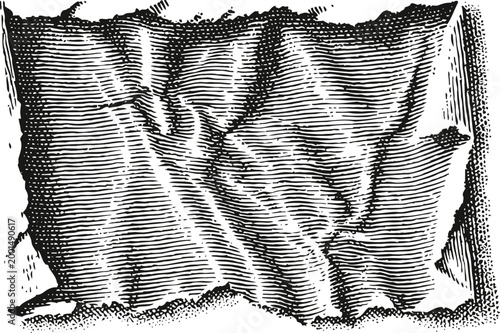 Torn fabric texture vintage scratched textile pattern with distressed edges and folds old woven cloth background design