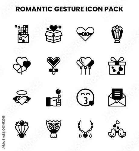 Romantic Gesture DuoTone Collection Icons Pack