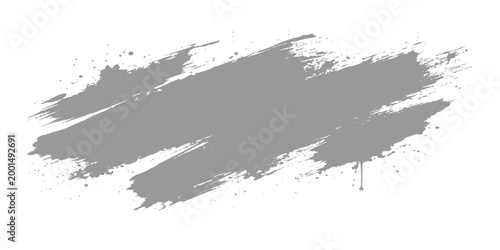 A bold stroke of gray paint elegantly applied across a crisp surface, forming a compelling element for design and artistic projects. 