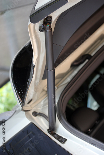 Portrait of a new SUV trunk lid strut