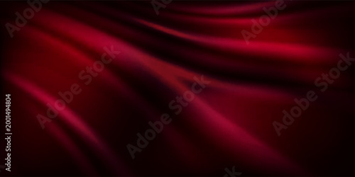 Black dark deep burgundy ruby cherry plum red abstract background. Silk satin velvet fabric. Elegant luxury rich. Curtain drapery fold line wave flow. Romance, Valentine, Birthday. Christmas. Design.