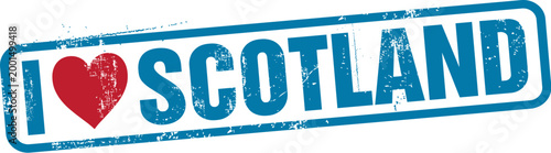 I Love Scotland Vector Rubber Stamp