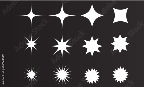 white stars and shapes on black background high quality professional detailed