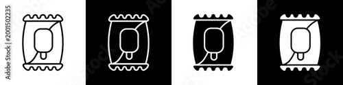 Packaging black and white icon design concept