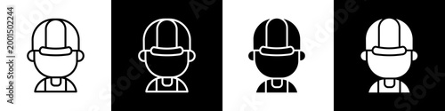  Salesman black and white icon design concept