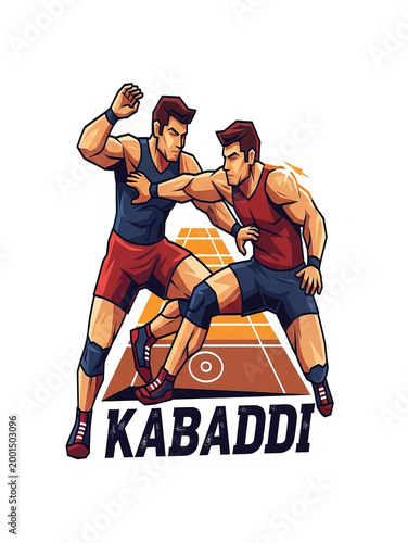 Two players competing in kabaddi action
