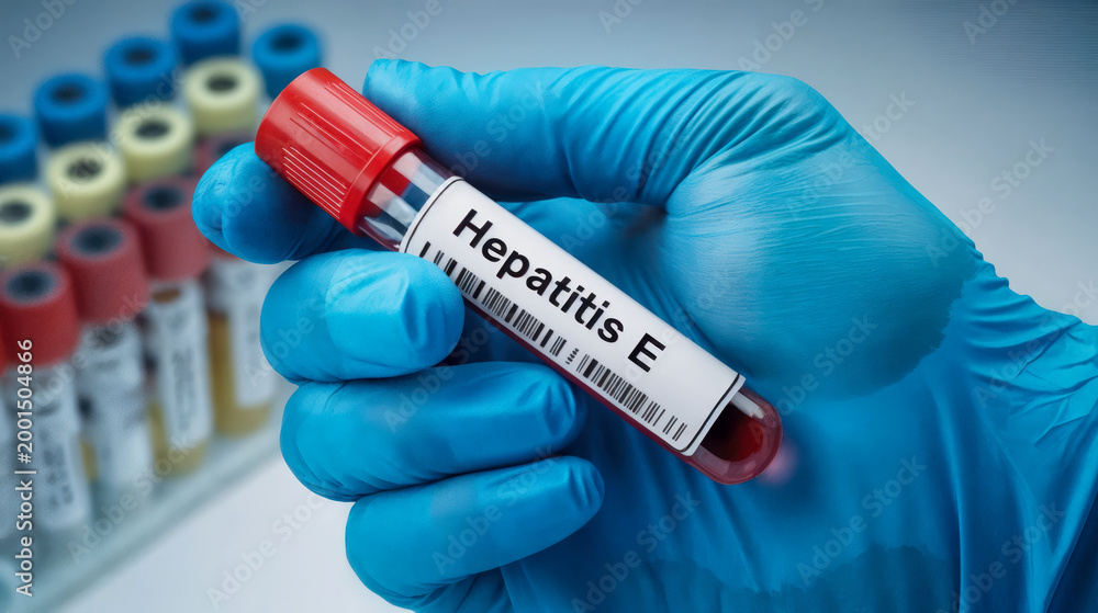 Fototapeta premium Medical Professional Holding Hepatitis E Sample