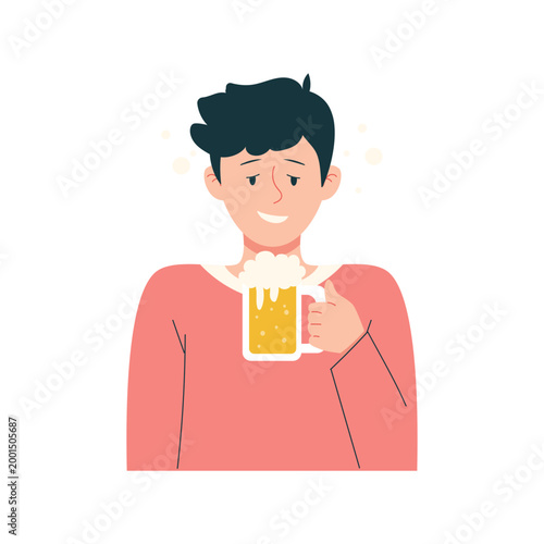 Alcohol Addiction Symptoms Flat Illustrations