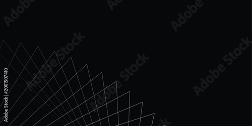 Abstract Geometric Line Pattern Background with Minimal Black and White Angular Perspective Design