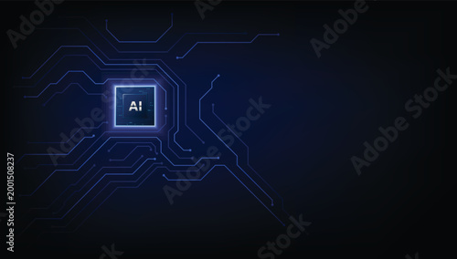 AI Processor: A captivating digital depiction of an AI processor, symbolizing the core of advanced artificial intelligence, with intricate circuits and glowing elements. 