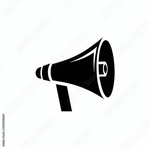 Black Megaphone Icon Loudspeaker Symbol.
