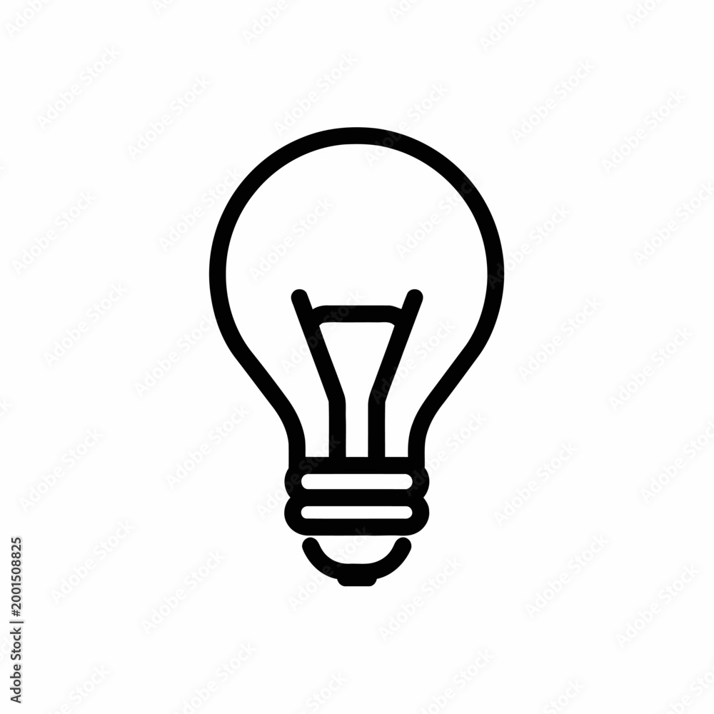 Fototapeta premium Simple outline of a light bulb icon representing an idea.