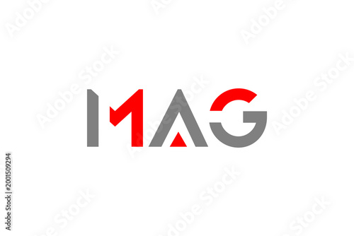 Modern MAG Logo Design – Minimalist Geometric Branding in Red and Gray for Premium Identity