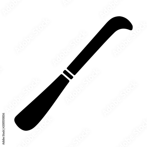 Black Silhouette of a Billhook Pruning Knife Icon