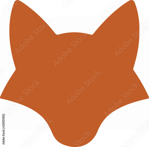Minimalist Fox Head Silhouette Graphic Illustration.