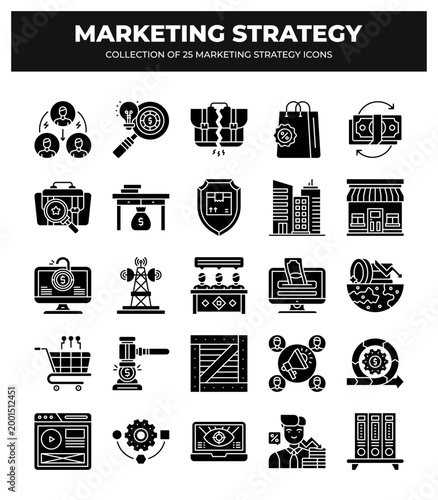 Collection of 25 Marketing Strategy Icons: Boost Your Business Growth