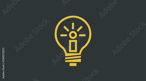 Minimalist yellow lightbulb icon representing bright ideas and innovation.