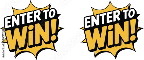 Enter to win banner design, vibrant promotional template with attention grabbing layout for sweepstakes contest marketing and digital advertising graphics.