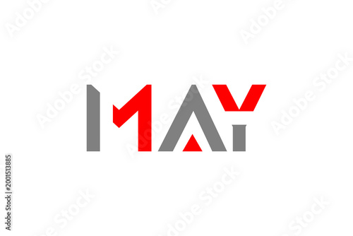 Free Download Modern MAY Initial Logo Design - Professional Red and Grey Geometric Typography Vector Business Icon - GFXLoad