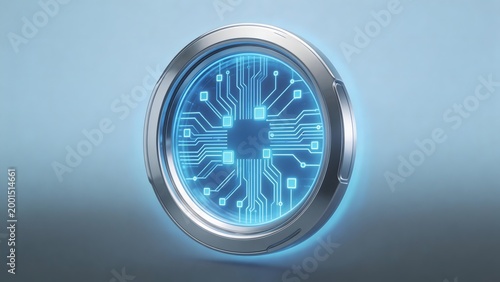 Futuristic circuit design in circular frame