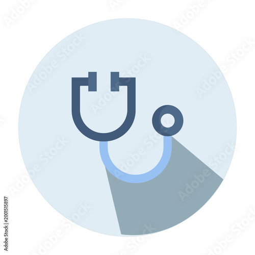Stethoscope Medical Icon_Circle Flat Icon