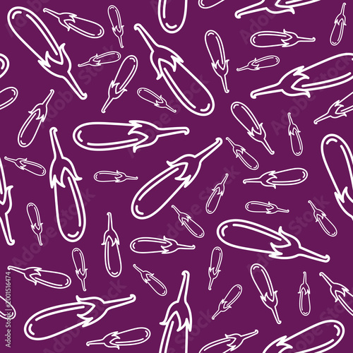 Eggplant Line seamless pattern Background. flat illustration Eggplant background vector
