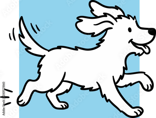 Happy dog running with floppy ears.