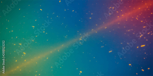 A mesmerizing cosmic landscape, revealing a dynamic and vibrant celestial canvas, awash with a rich blend of colors.