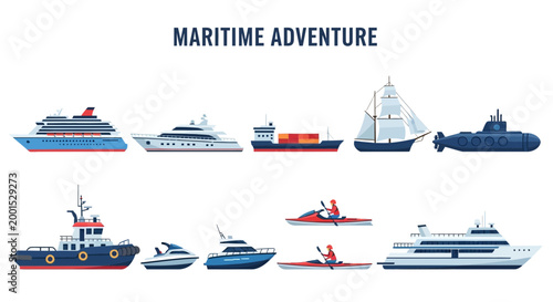 Maritime adventure ships and boats variety.
