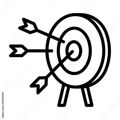 Goal Setting Icon - Black Outline