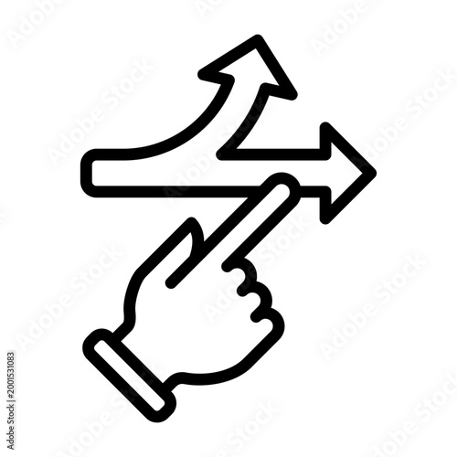 Decision Making Icon - Black Outline