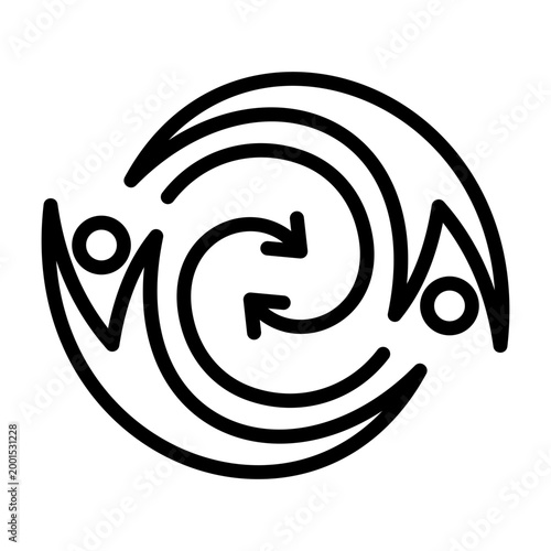 Synergy Icon - Black Outline