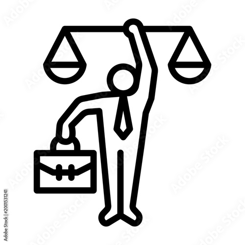 Work Ethic Icon - Black Outline