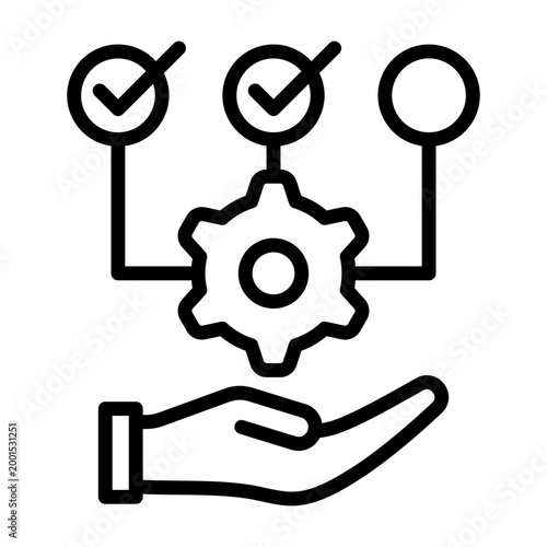 Project Management Icon - Black Outline