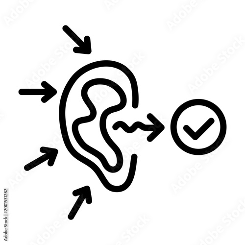 Active Listening Icon - Black Outline