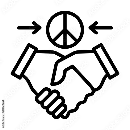 Conflict Resolution Icon - Black Outline