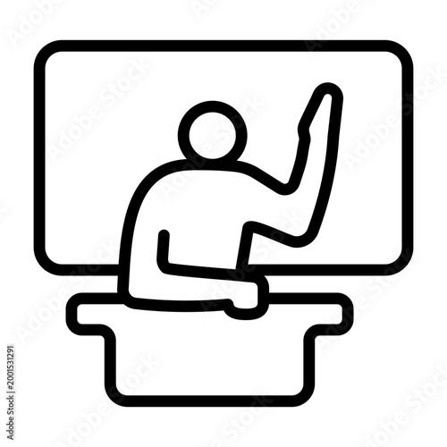 Presentation Icon - Black Outline