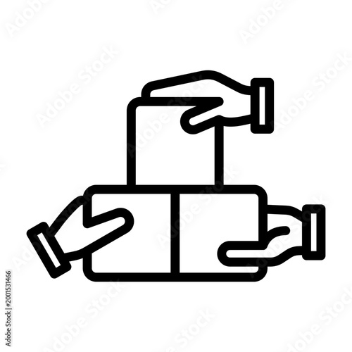 Team Building Icon - Black Outline