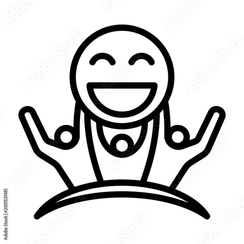 Employee Engagement Icon - Black Outline