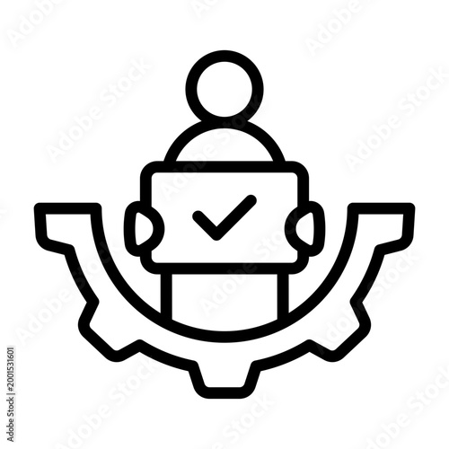 Role Assignment Icon - Black Outline