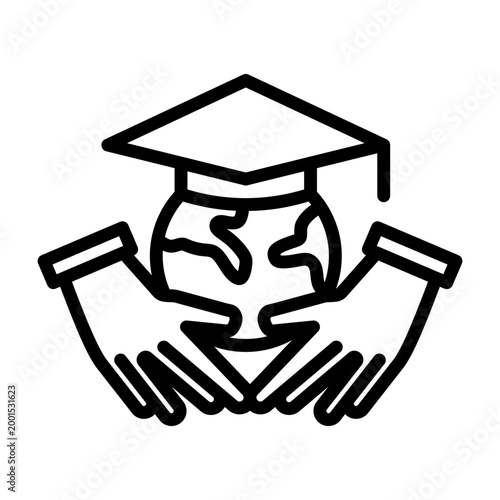 Knowledge Sharing Icon - Black Outline