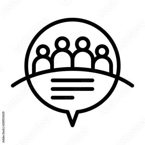 Open Discussion Icon - Black Outline